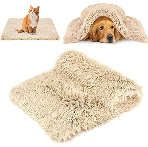 CHMMY Flauschig Hundedecke Weiche Katzendecke Fleecedecke Waschbare Deck für Haustier Hunde Katzen Welpen Weiche Warme Matte für Haustier Hunde Katze Welpe (Beige,XL:100 x 120 cm)