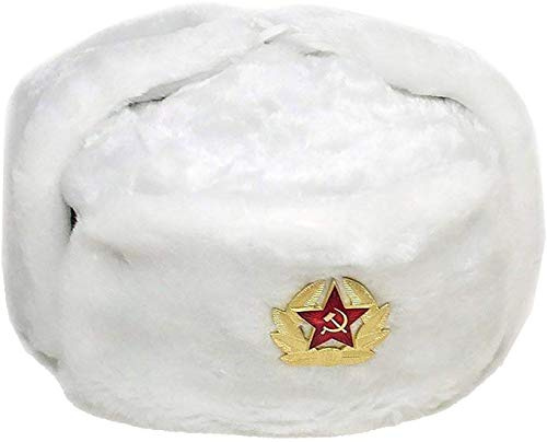 Loxdonz Uschanka Russische Militär Mütze mit Ohrenklappen und Sowjetabzeichen Trapper Skimütze für Winter