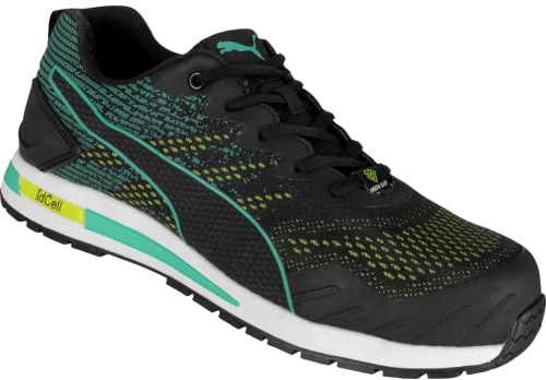 Puma Safety Vivid GH Low återvunnen arbetssko säkerhetssko S1P ESD HRO SRC fiberglaslock halkfri metallfri vegansk unisex, Svart kombinerad, 42 EU