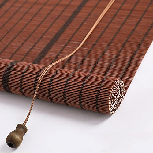 Bambus-Rollo,Bambus Vorhang,Retro Bambus Rollo Jalousine,Natur Holzrollos,Rollo Bambus,Schnurzugrollo Vorhang,Rollo Seitenzugrollo für Fenster und Türen,Anpassbare Größe (70*120cm/28*47in)