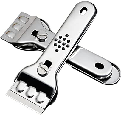 vitrocerámica y vidrio – 2 hojas afiladas caras, limpiador manchas metal para raspar manchas, pinturas, 5 cuchillas repuesto incluidas