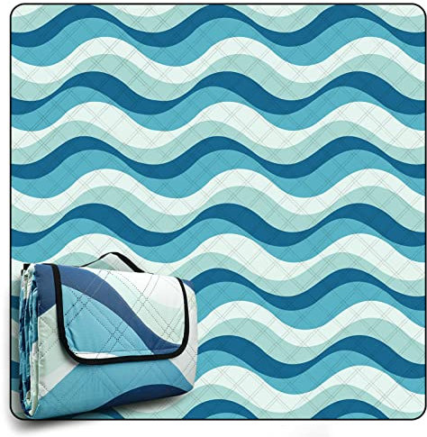 COVACURE Couverture de Pique-Nique 200x200 cm XXL Tapis de Plage, Imperméable, Antisable, Lavable et Isolée pour Camping, Pique-Nique et Plage