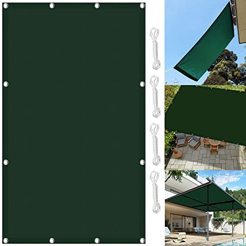 SunSail Wasserdicht Rechteckig 4.5 x 7 m UV-Schutz Windschutz Sonnensegel Schattentuch Leicht Und Haltbarkeit für Balkon Terrasse Garten Outdoor, Dunkelgrün