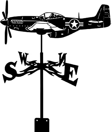Exquisite Metal Weather Vane Ornament Air Plane Spinners for Yard and Garden, Roof Decorative Weather Vane, Wind Direction Indicator Kit, Outdoor Garden Lawn Metal Bracket Weathervane