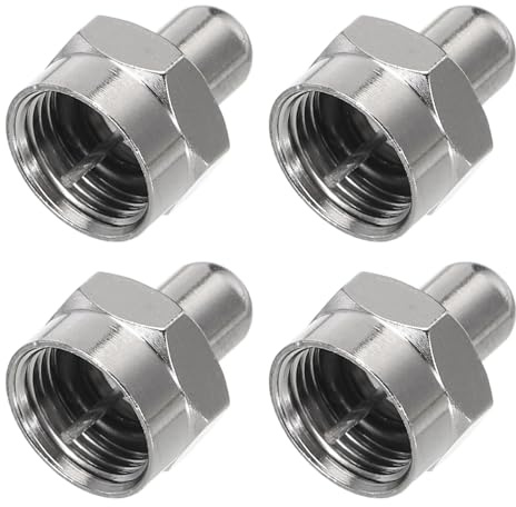 sourcing map 75 Ohm Coax Cap Coaxial Terminator 4pcs F Male RF End Caps Adapter Waterproof Dustproof for TV Antenna, Amplifier, Splitter, Coaxial Cable
