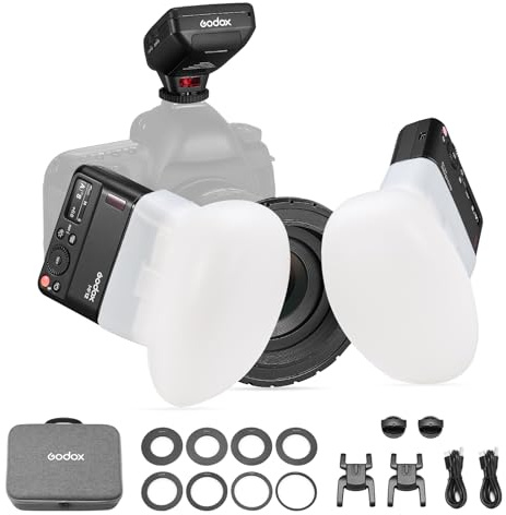 GODOX MF12-DK1 Flash Macro con Difusor Dome XproII S+ Desencadenante Flash 2,4G Control Inalámbrico Modo TTL/M Compatible con Cámaras Sony TTL y Sony A7IV/ZV-E10/Alpha 6400/ZV-1F