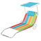 AKTIVE Carrello sdraio da spiaggia, 62x117x62 cm, 2 in 1, Include ombrellone rimovibile, Cuscino imbottito, Tasca in rete, Telaio in alluminio, Tessuto in poliestere