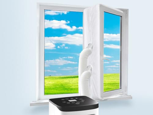 Hitopin Finestre per Condizionatore Portatile,Climatizzatore per Finestre,Aria Condizionata Guarnizione Delle Finestre, Asciugatrice per Condizionatori Portatili,Tutti, Facile da Montare,Bianco,300CM