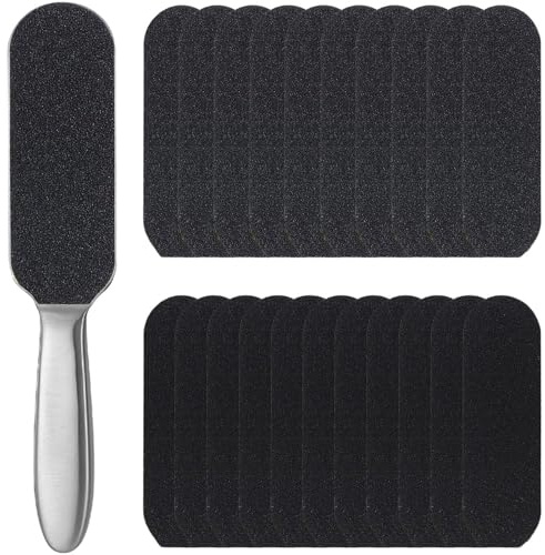 JCKD 1pcs Hornhautentferner, mit 20-Fuß-Feilen zum Ersatz von Schleifpapier (grob/fein), Fußfeilen und Hornhautgewebe für harte Haut, Fußpflege, für Pediküre, Salons und Entfernung abgestorbener Haut