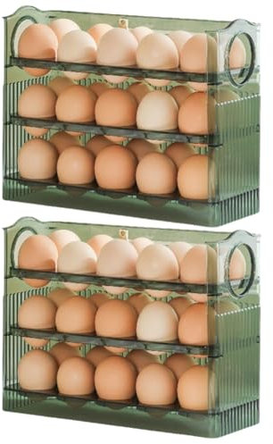 Lbvzxkad Refrigerador Rejilla para Huevos Puerta Abatible para Frigorífico Rejilla para Almacenamiento Huevos Bandeja Contenedor Ahorro Espacio Caja Almacenamiento Huevos Rejilla Verde