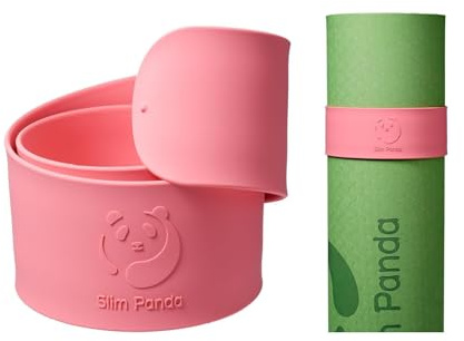 Slim Panda Yoga Mat Strap Slap Band, One Snap Keeps Mats Tightly Rolled, Heavy-Duty Clasp Fits Most Size Mats(24 L X 2 W, Mat Not Included)