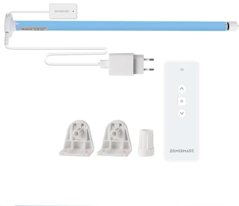 Tuya Zigbee smart rullgardin motor med plugin-typ, passar 17 mm/25 mm/28 mm, röst/app/fjärrkontroll/tidkontroller (motor + 9-kanals fjärrkontroll)