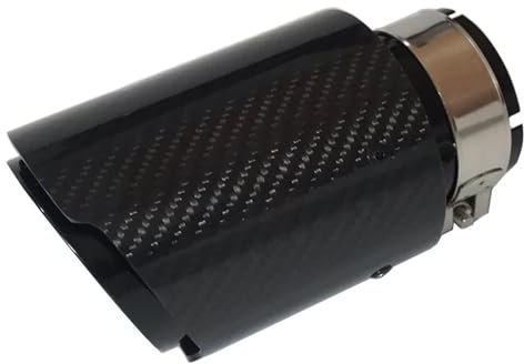 DZSQTUND Auspuffblenden Universeller Endrohr-Schalldämpfer Gerader Auspuff Schwarze Edelstahl-Kohlefaser-Endspitzen Auspuff Blende(51 Inlet 89 Outlet)