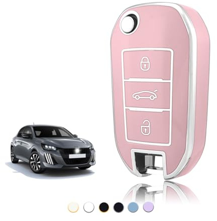 TOOMUME Funda Llave Coche para Peugeot 208 308 2008 3008 Citroen C3 C4 C5 | Silicona Suave, Antigolpes, Anticaídas, Antiarañazos, Carcasa Protectora Llave para 508 5008 Cactus Picasso Aircross Berlingo