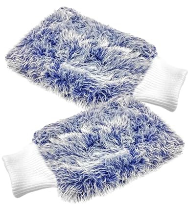 Tek Automotive Twin Pack Silk Microfibre Wash Mitts - Car Washing Kit Essential, Super Soft Chenille Cleaning Gloves, Scratch Free, Wash Mitt for Car Washing, Durable Car Care Accessories