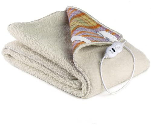 LANCALOR - Scaldanotte Plus, Scaldaletto elettrico singolo 165x80 cm, Vello 100% Lana, Antipiega, Lavabile, 3 temperature, Sicurezza Totale, Basso consumo, Made in Italy