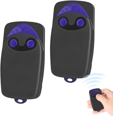 Set di 3 telecomandi per cancello, telecomando per cancello automatico Flo2r-s, trasmettitore di telecomando canali 433,92 MHz 2 tasti(include 3 batterie aggiuntive) (3 pezzi)