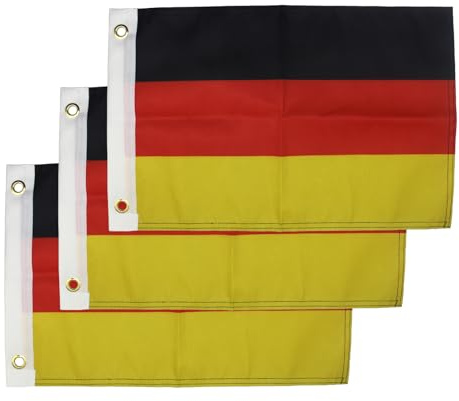 3 Stück Bootsflaggen, nationales kleines Flaggenbanner für Boote, Bootfahren, Segeln (Deutschland)