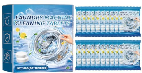 Pastillas Limpiadoras de Máquina,Pastillas Limpieza de Lavadora,Láminas de Limpieza de Lavadoras,Tableta Limpiador de Lavadora,Limpiador Sólido para Lavadora,Limpiador Lavadora 20PC