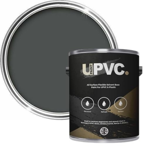 upaintpvc - All-In-Once UPVC Plastic Paint - Windows - Doors - Frames - Conservatories - Fascia - Downpipes - Guttering | Gloss Finish - 1 Litre (Anthracite Grey Ral 7016)