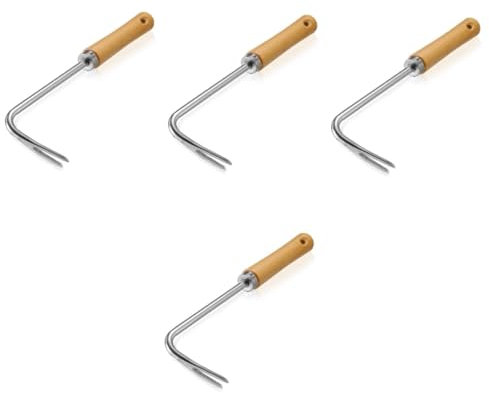 Kisangel 4 Pièces Outils de désherbage Manuel cultivateur désherbeur Pot Usine Outils Jardinage kit Jardinage echenillage Outil d'extraction de Plantes Outil de désherbage pour Jardin Bois