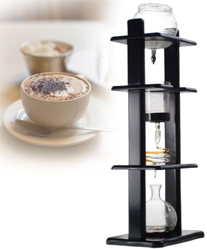 Drmoxin Cafetera de Goteo en frío, Torre de café Helado de 1000 ml, cafetera de Goteo en frío con gotero Ajustable, preparación Manual de café para el hogar, la Oficina, los Amantes del café