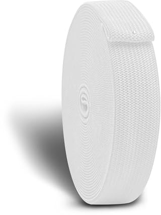 CZ Store ✮Marque Française Elastique Couture 5 METRES (5.5 Yards)|Largeur 20 MM|✮Garantie A Vie✮ Ruban Elastique Couture Vetement/Pantalon/Perruque- Elastique Blanc