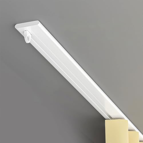 Rieles para Cortinas de Techo Ultrafinos de Aluminio, Riel Cortinero Silencioso para Dormitorio y Ventanal, Carril de Cortina para Baño y Separador de Ambientes, Montaje Techo(170cm/5.6ft (2*85cm))