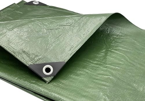 SKIR'CO Bâche verte 3 x 3 m - Imperméable - 110 g/m² - Avec œillets - Bâche de protection pour voiture - Bâche multifonction