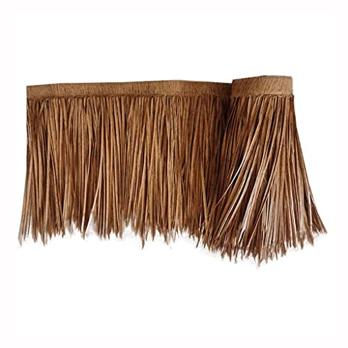 Palm Thatch Rolls Tiki Roof, Outside Gazebo Roofing Thatch Roll Tiki Bar Hut Runner Decor Yellow, Robust Man-Made Thatch Umbrella Covering Cap(Yellow e,0.5x6m/1.64X19.7ft)