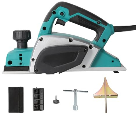 Rabot Électrique Sans Fil 220V, 16000 RPM, Raboteuse Électrique à Une Main, Outil de Rabot de Surface pour Travail du Bois Professionnel et Bricolage (Bleu)