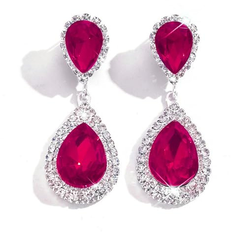 XFSRG Pendientes Colgantes Mujer Forma Lágrima Pendientes de Elegantes Joyería Mujer Cristal Brillante Aretes Largos para Fiestas Bodas