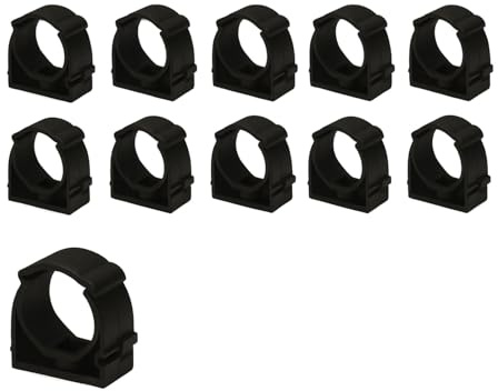 Lot de 20 colliers de serrage à dégagement rapide Ø20 mm - Noir - Colliers de serrage verrouillables avec charnière simple - Support de tuyau jusqu'à 95 °C (203 °F) - Clips de tuyauterie pour tubes et