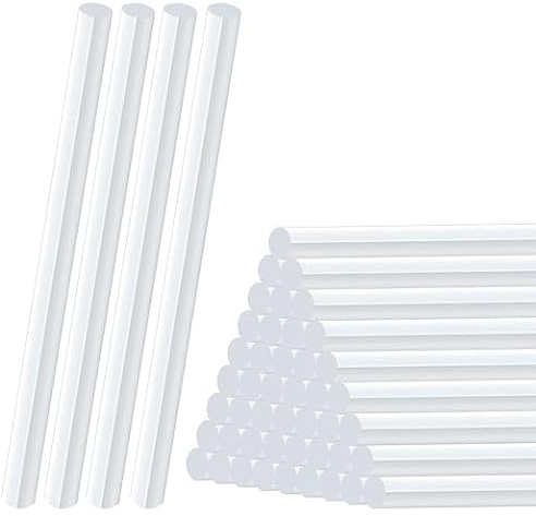 Stick Colla a Caldo Universali 11 mm x 200 mm – Confezione da 50 Pezzi Trasparenti, Adesione Extra Forte, Asciugatura Rapida per Legno, Plastica, Carta, Tessuti, Fai da Te e Artigianato