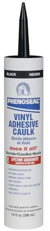 Phenoseal Does It All Vinyl Adhesive Caulk, Black, 10 oz (5113606102)