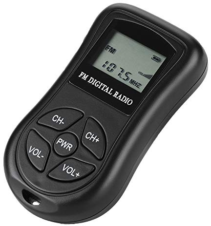 Denash Pantalla LCD Personal Mini Radio Digital con Auriculares Lanyard Radio Digital Portátil