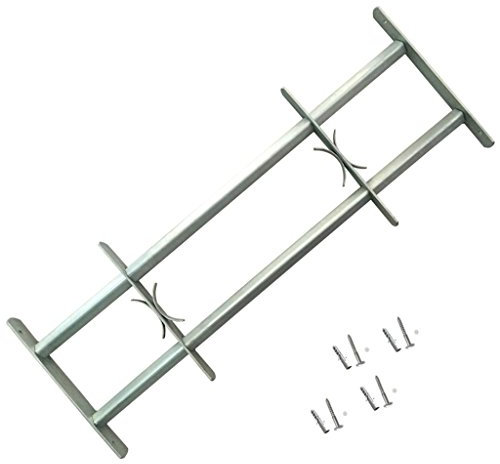 yorten Einstellbares Fenstergitter Stahlgitter Fenster Gitter Sicherheitsgitter mit 2 Querbalken Höhe 300mm für Fenster von 500-650 mm Breite