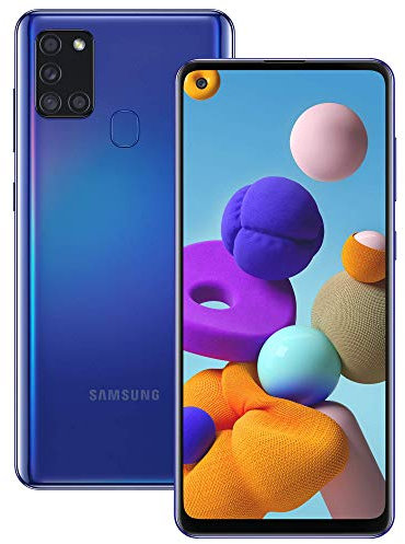 Samsung Galaxy A21s Android Smartphone, SIM Free Mobile Phone, Blue (Renewed)