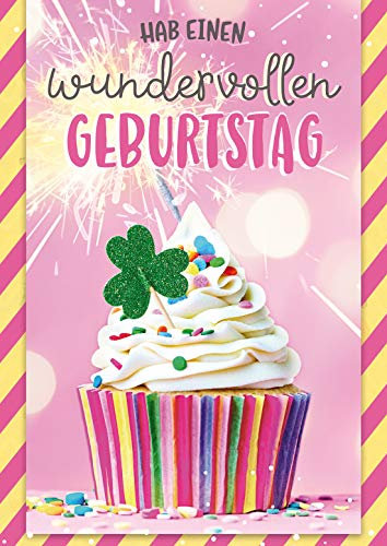 bentino Geburtstagskarte mit MUSIK und leuchtender WUNDERKERZE, DIN A5 Set mit Umschlag, Grußkarte spielt It´s a beautiful day (Coververs.) Schöne Geburtstagskarte für Mädels