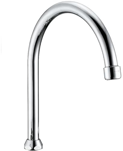 67081-C Schläfer | HU-Auslauf 3/4 Zoll | 200 mm | HU-Rohrauslauf mit Mischdüse M22 Antikalk | Strahlregler Wassersparend | Schwenkbarer Auslauf für Wasserhahn | Metall, Verchromt
