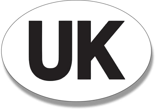 1/2 Pack UK Stickers for Car Europe – Vinyl GB Car Sticker – Regulation Size – Weatherproof and Paint-Safe – Legal for European Driving (1)