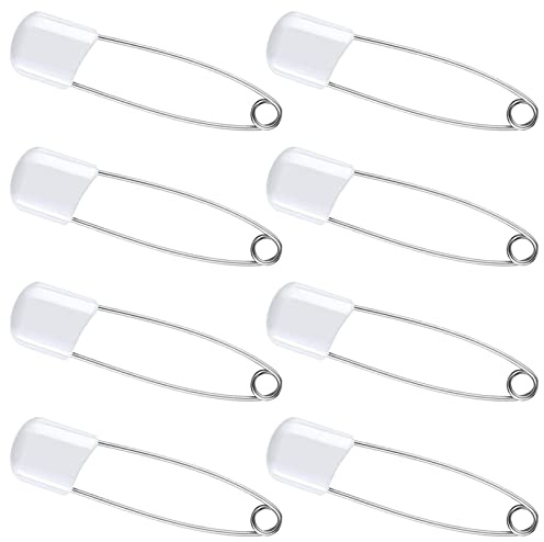 8 pcs Child Safety Pin Colorful Craft Sewing Safety Pins Hold Locking Baby Dress Cloth Nappy Best Sewing Accessories Plastic Head Safety Pins for Diaper Clothes Dress Craft Hold Clip