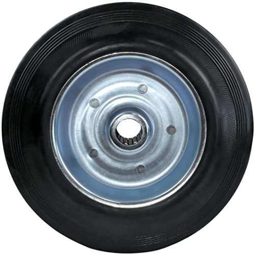AERZETIX - C58904 - Ruota per carrello Ø200mm con cuscinetto a rullini - capacità di carico 150 kg - colore ruota: nero in gomma - cerchio in acciaio