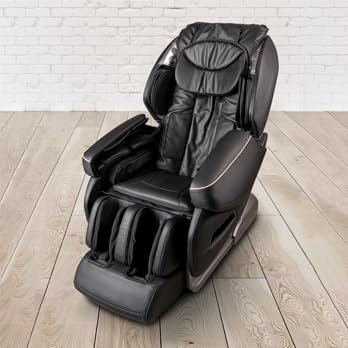 trends4cents PureHaven Massage-Sessel Knet- und Klopfmassage Heizfunktion Bluetooth USB Sprachsteuerung schwarzes PU-Leder Fuß- Rücken- und Gesäßmassage