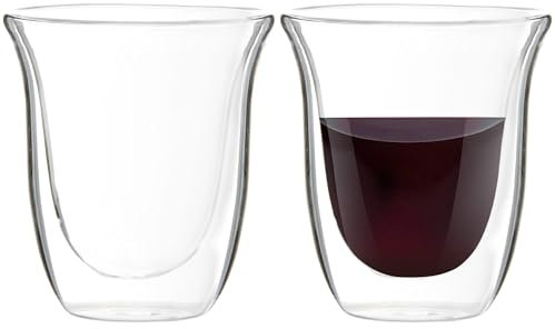 Youngever 2 Pack 160ML Espresso Cups, Double Wall Thermo Insulated Espresso Cups, Glass Coffee Cups (Tall)