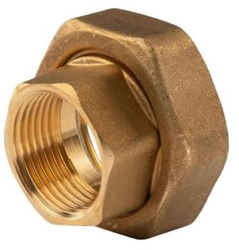 Messing Gewinde-Fitting Schaft flachdichtend mit Kappe für Rundelemente + Dichtung 1'IG (DN 25) - 1 1/2'IG (DN 40) - schwere Ausführung