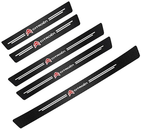 VELOMY 5PCS Car Sill Protector,For Citroen C3 aircross 2017-2022 2023. Front Rear Sill Guard Door Steps and Rear Bumper Decorative Accessories