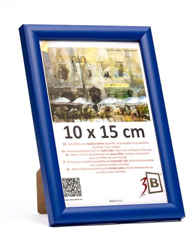 3-B Cadre de l'image MAUI - Marin Bleu - 10x15 cm - cadre photo en bois avec verre acrylique