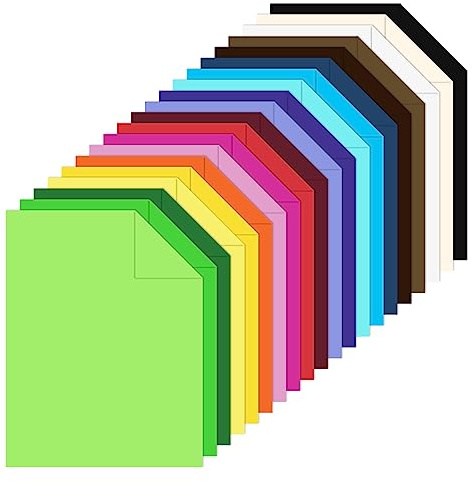 60 Blatt - Tonkarton A4, 230g/m², 20 Farben Buntes Bastelpapier, Bastelkarton, Tonpapier, Fotokarton, Buntes Pappkarton Pappe zum Basteln für DIY Bastelarbeiten Fotoalbum Scrapbooking