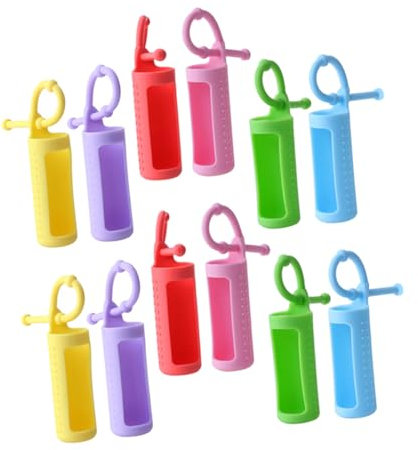 minkissy 12pezzi Copribottiglia a Sfera in Silicone Flessibile Copertura in Silicone Per Bottiglie Olio Essenziale Supporto Incluso Design